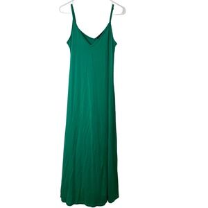 Gibson Green V Neck Spaghetti Strap Maxi‎ Dress Stretch Size Medium